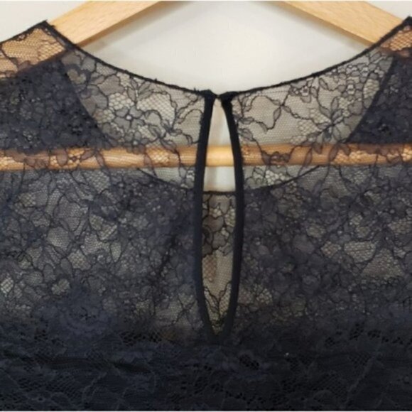 Jason Wu |  Long Sleeve Lace Overlay Black Dress - Picture 5 of 8